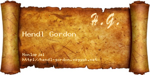 Hendl Gordon névjegykártya