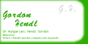 gordon hendl business card